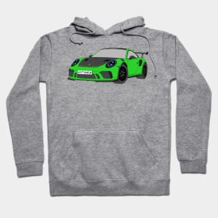 Porsche GT3 RS car Selfmade Green Hoodie